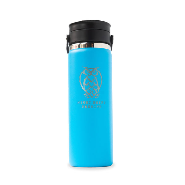 NSB Logo Hydro Flex Sip Coffee Flask - 20oz - Pacific Blue & Stone Grey