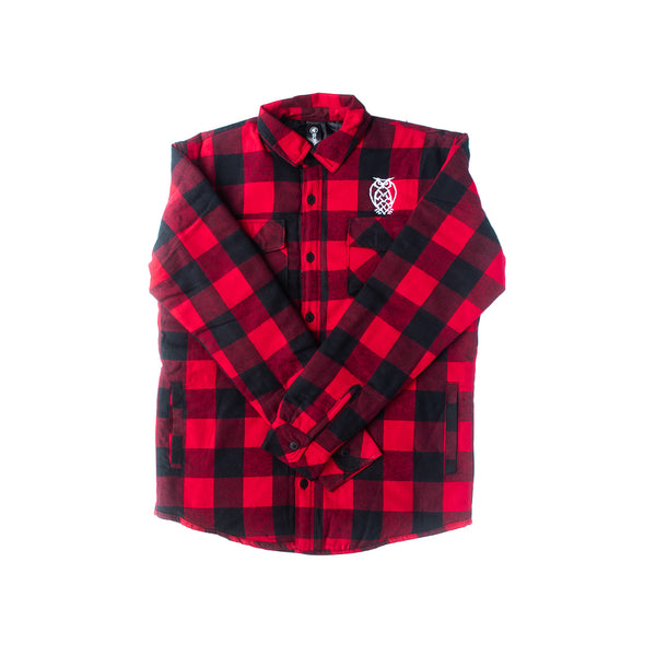 Quilted Logo Flannel Jacket - Red/Black