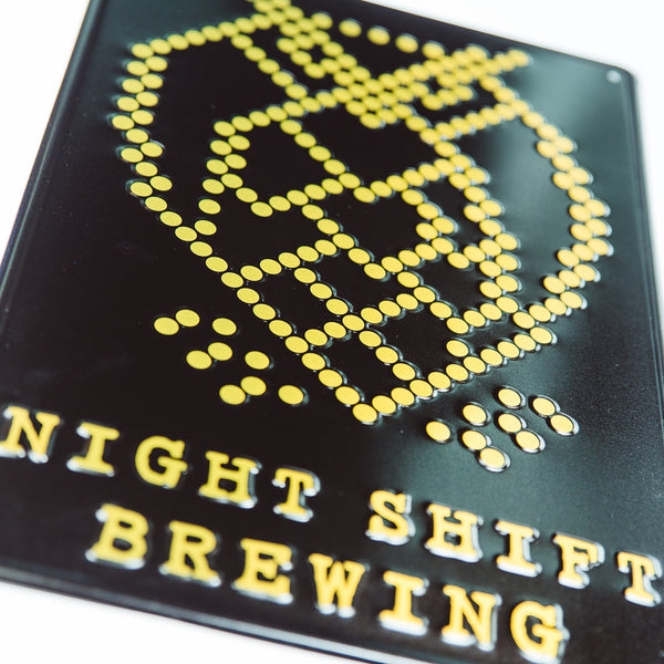 Night Shift Brewing Tin Tacker - Black & Gold