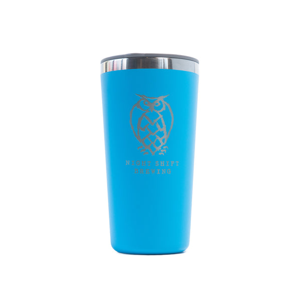 NSB Logo Hydro Flex Sip Coffee Flask - 20oz - Pacific Blue & Stone Gre –  Night Shift Brewing